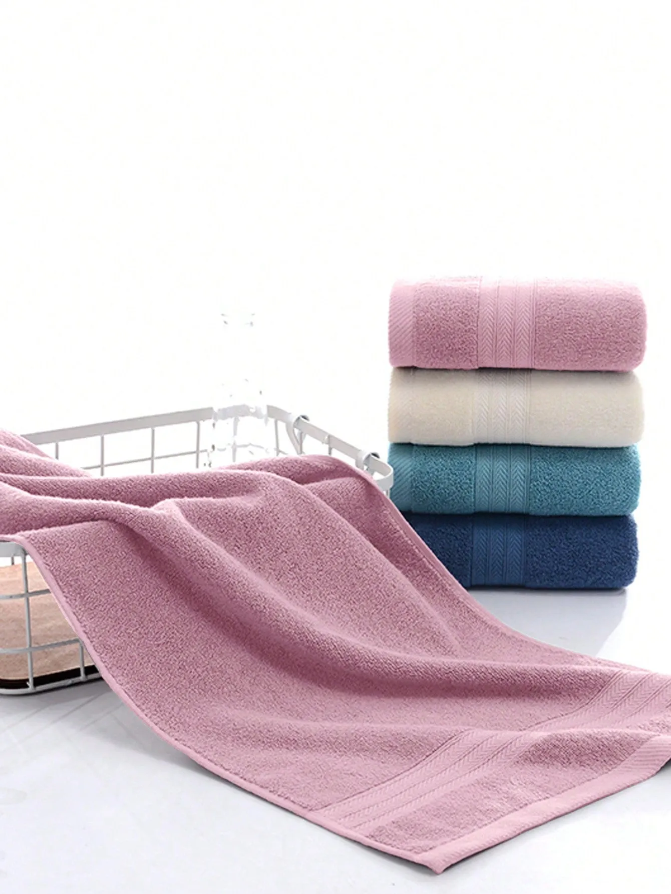 3pcs/Set Comfortable And Skin-Friendly Soft Coral Plush Towel Set, Bath & Home Use, 33*73cm