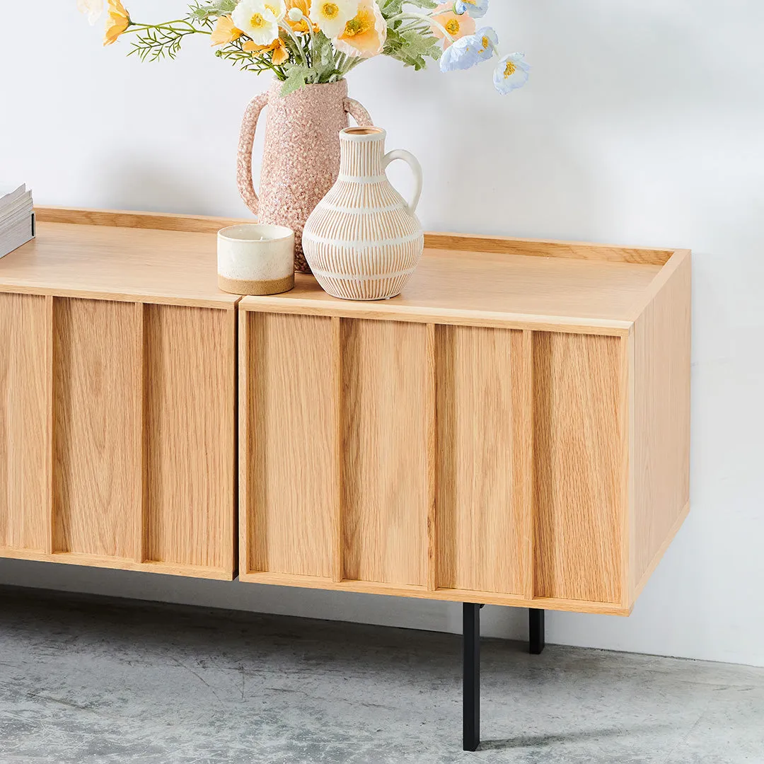 Aniya 2m Wooden TV Entertainment Unit - Natural