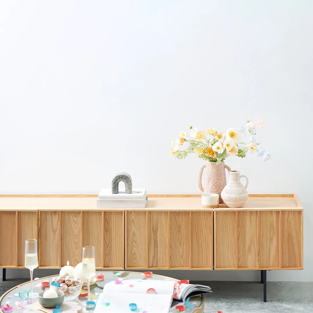 Aniya 2m Wooden TV Entertainment Unit - Natural