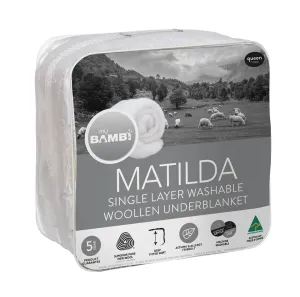 Bambi Matilda Single Layer Wool Underblanket