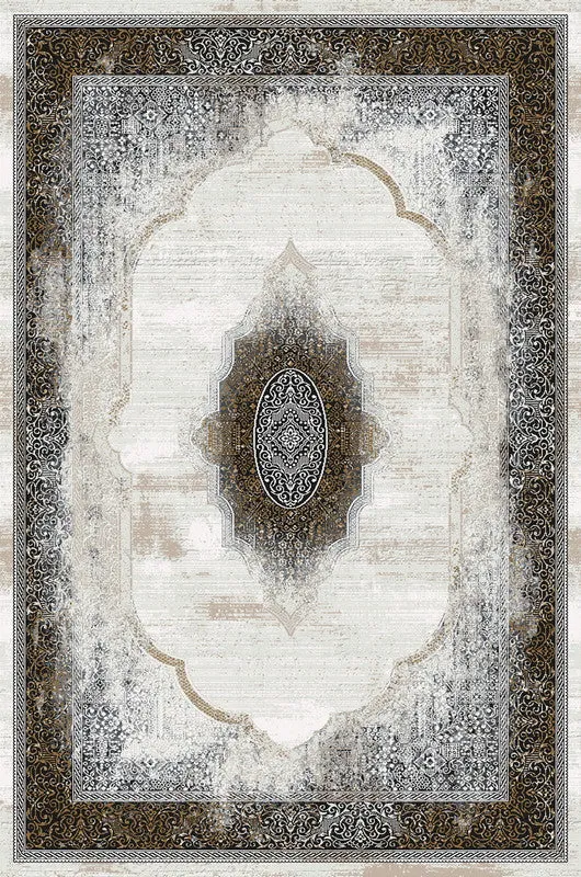 Barcelona Classic Brown Border Rug