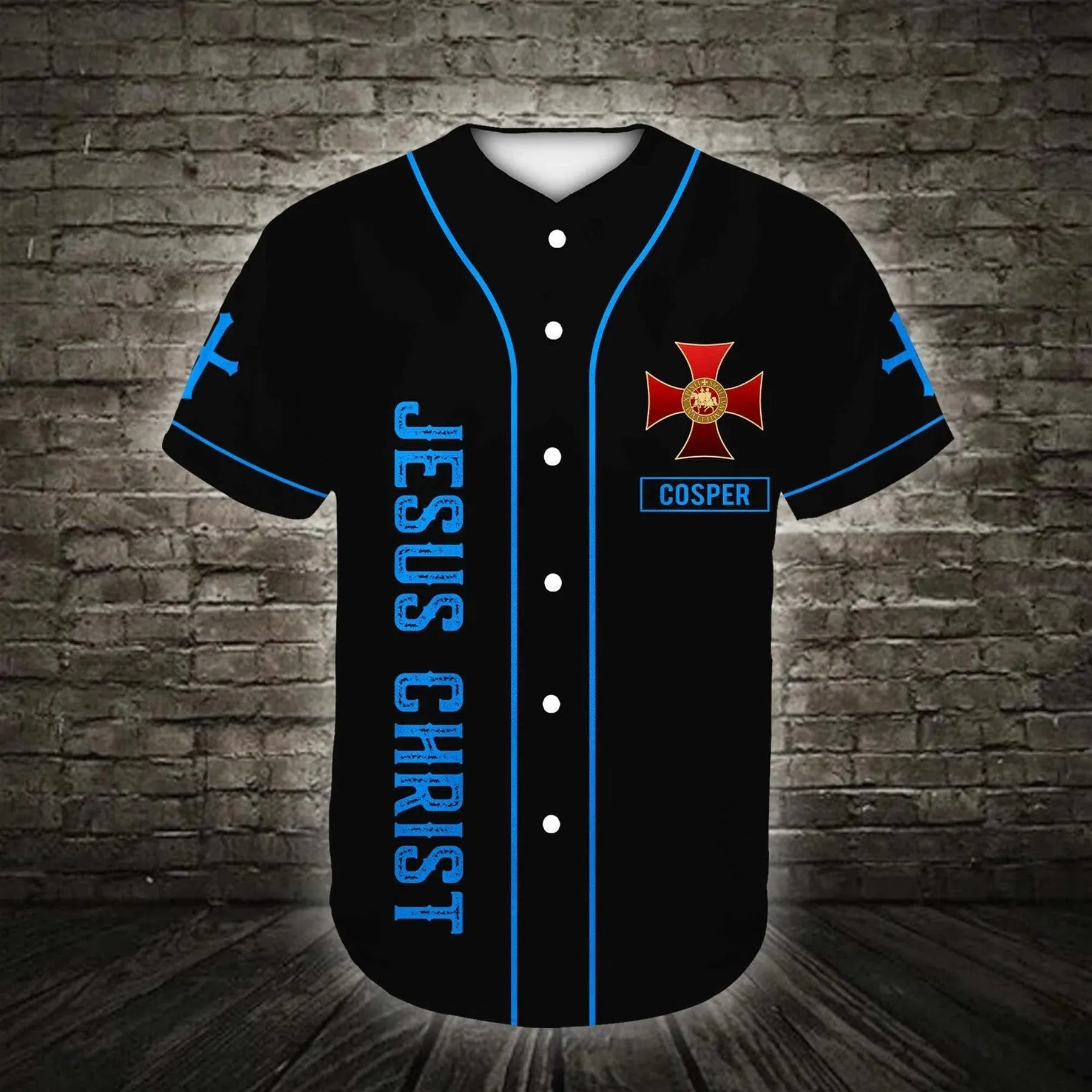 Because Of Him Heaven Knows My Name Cross Custom Baseball Jersey - Personalized Jesus Baseball Jersey For Men and Women