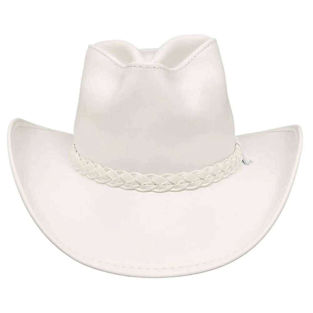 Blizzard | Mens White Leather Cowboy Hat