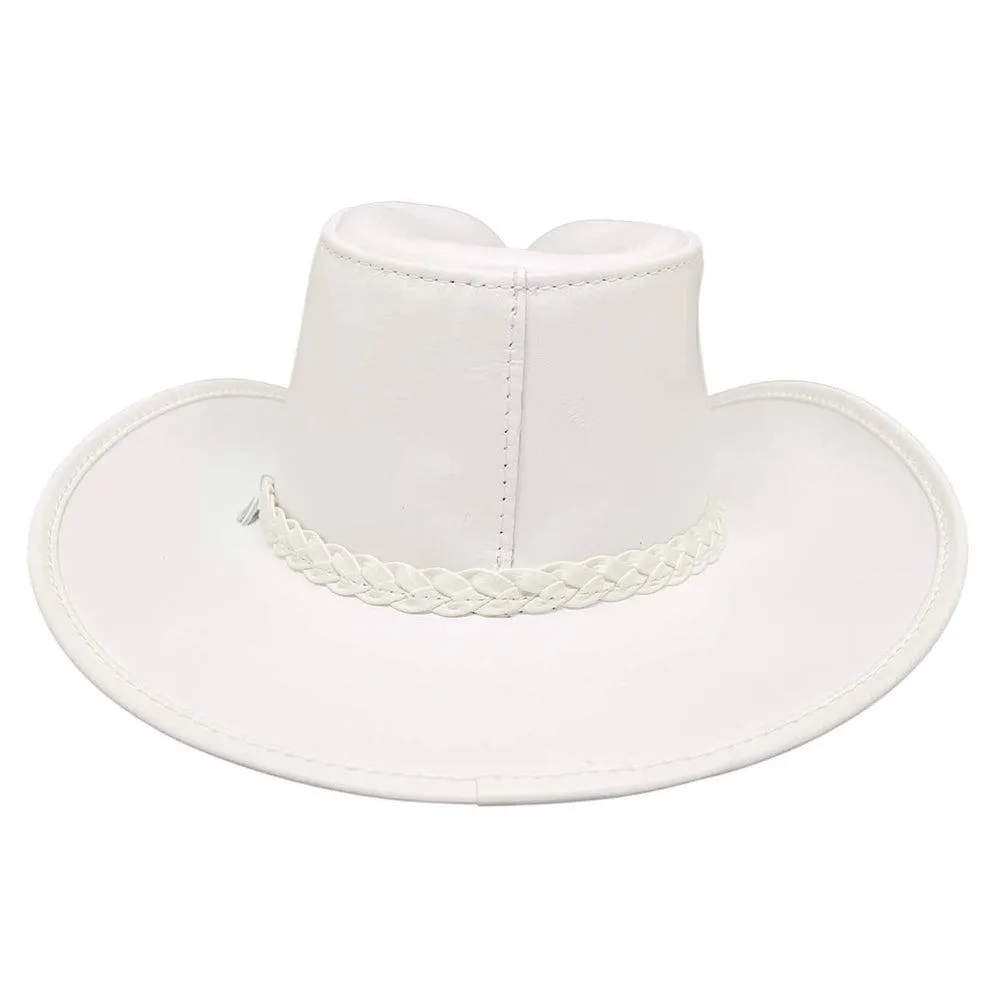 Blizzard | Mens White Leather Cowboy Hat
