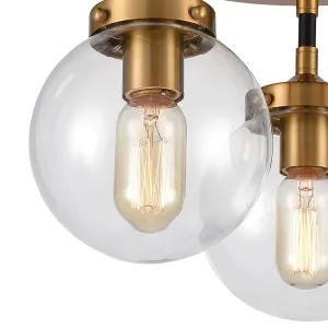 Boudreaux 15" 3 Light Semi Flush Mount in Antique Gold