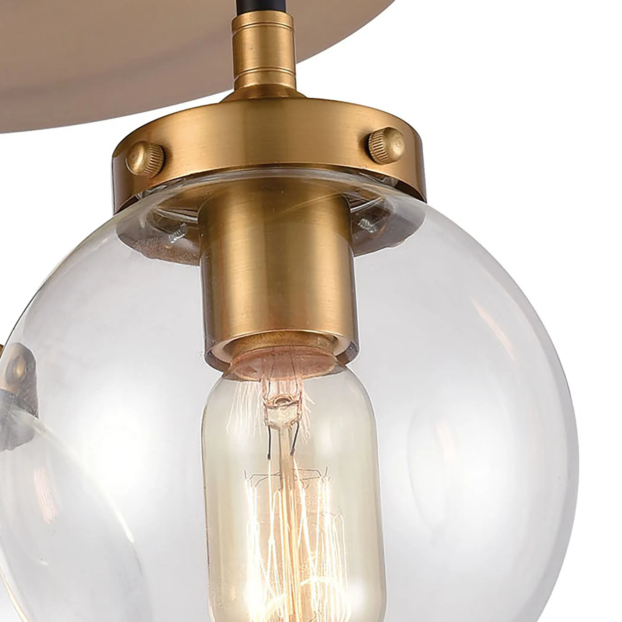 Boudreaux 15" 3 Light Semi Flush Mount in Antique Gold