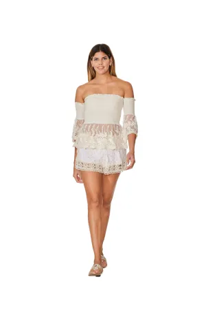 C-1681 Ivory Drop shoulder Top.