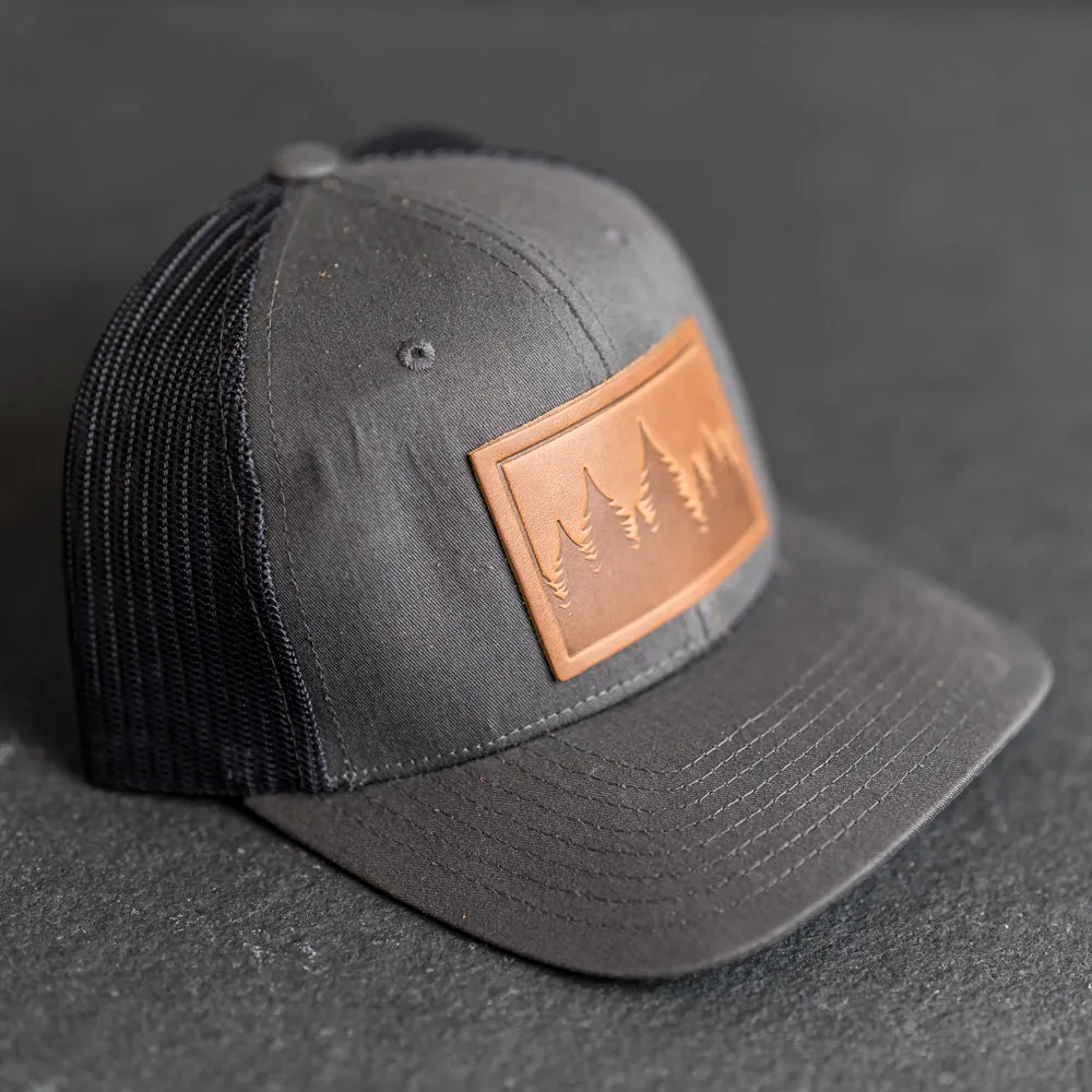 Cheery Mishaps - Leather Patch Performance Style Trucker Hats - 30  Stamp Design Options