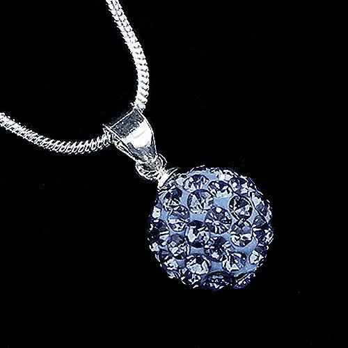 Crystal Blue Pendant Necklace