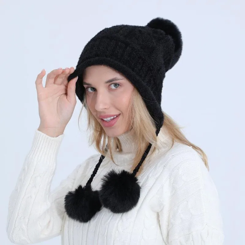 Eleonor Big Fur Ball Winter Hat