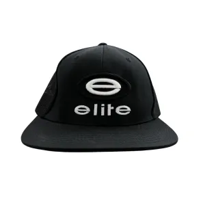 Elite Hat - Solid Black Black White Logo (Richardson PTS20)