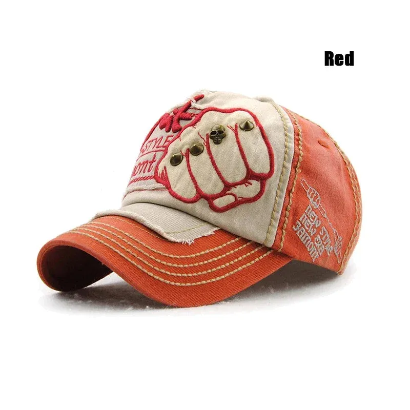 Fist & Skull Rivet Adjustable Cap