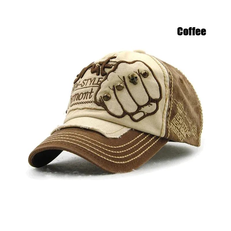 Fist & Skull Rivet Adjustable Cap