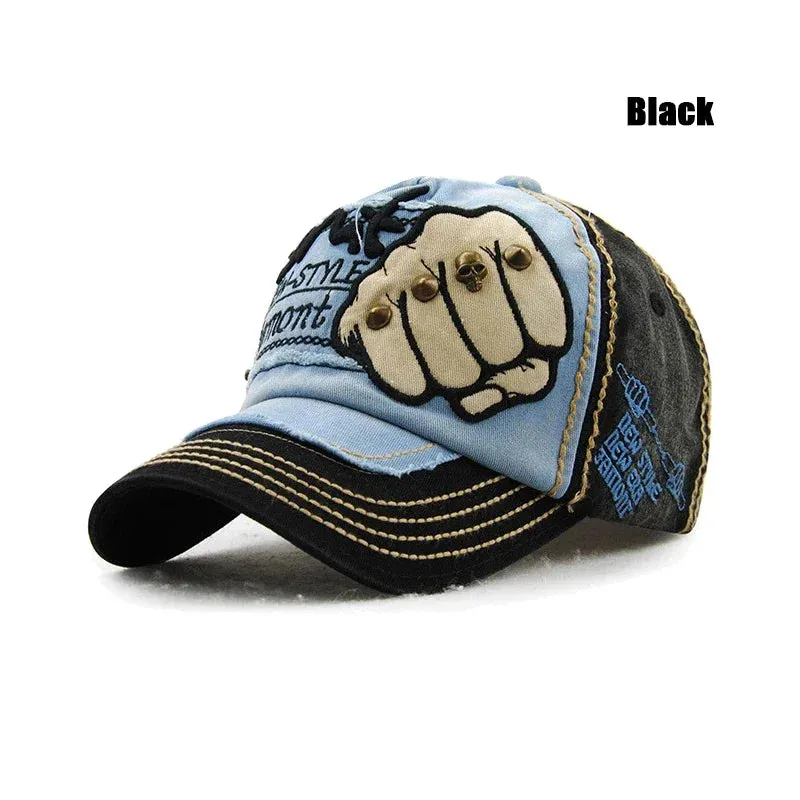 Fist & Skull Rivet Adjustable Cap