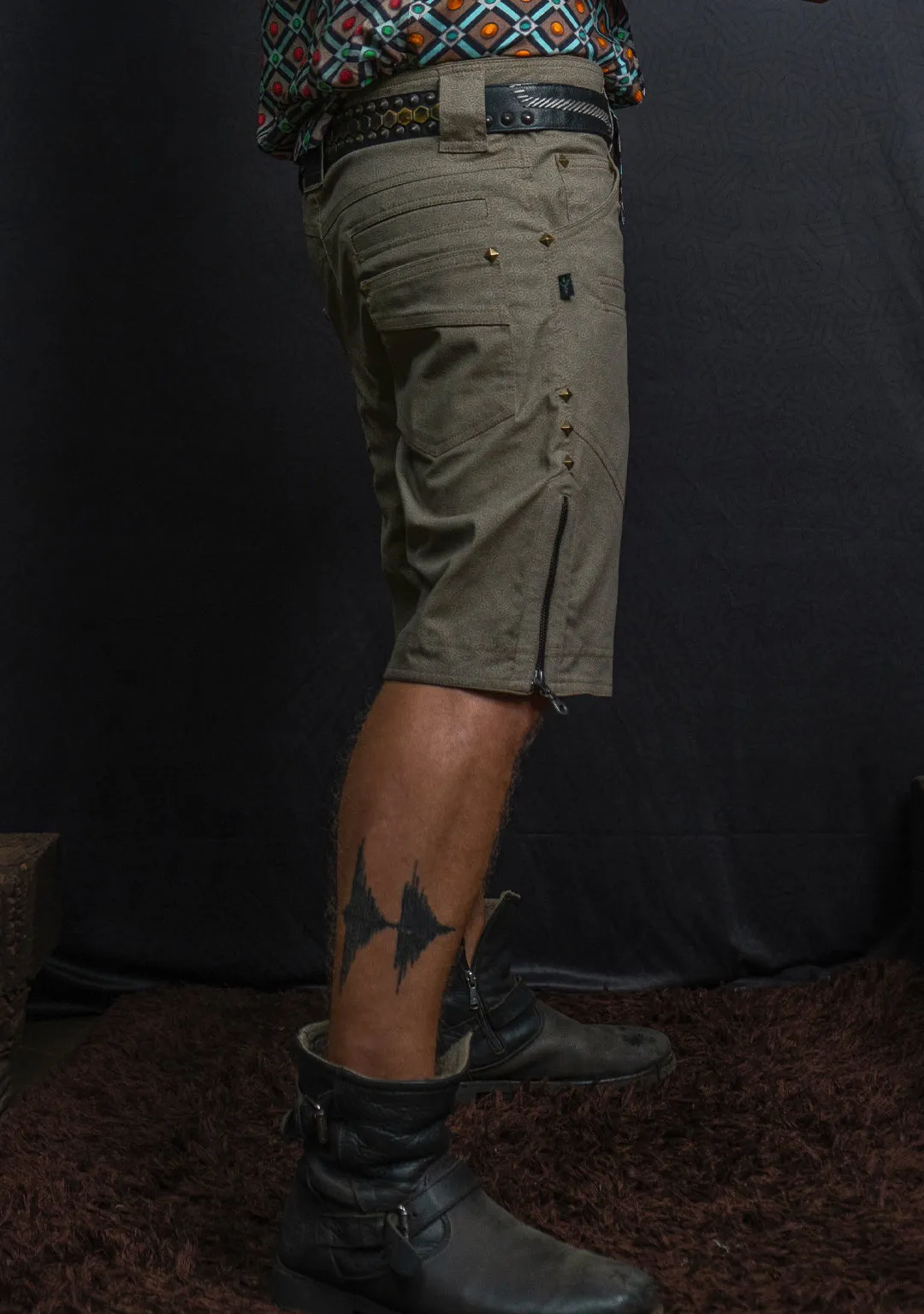 Flying Short Men / Cotton Printed - Sand SPACE INVADERS Demetrio