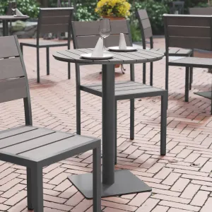 Gray/GY 24" Round Patio Table SB-TB106-GRY-GG