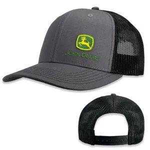 Grey with Black Mesh Offset Logo Hat