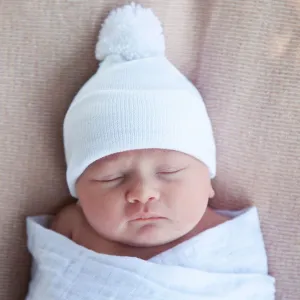 IlyBean White Pom Hat