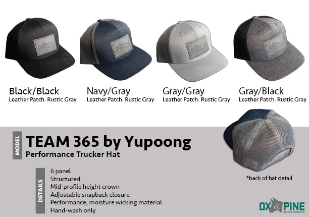 Leather Patch Performance Style Trucker Hat - Wolf Stamp