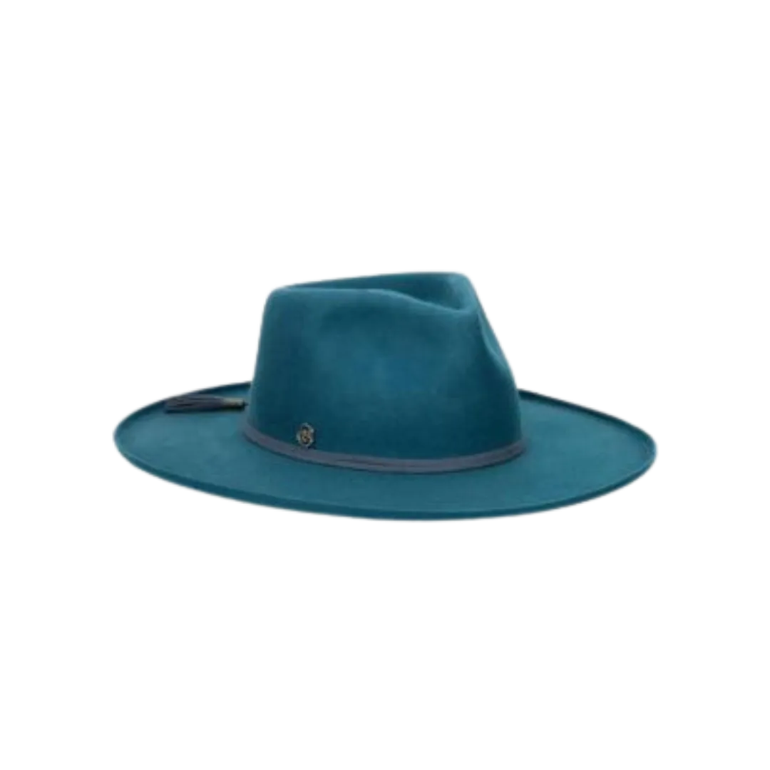 Milano Women's Rebel Heart Wool Felt Teal Hat
