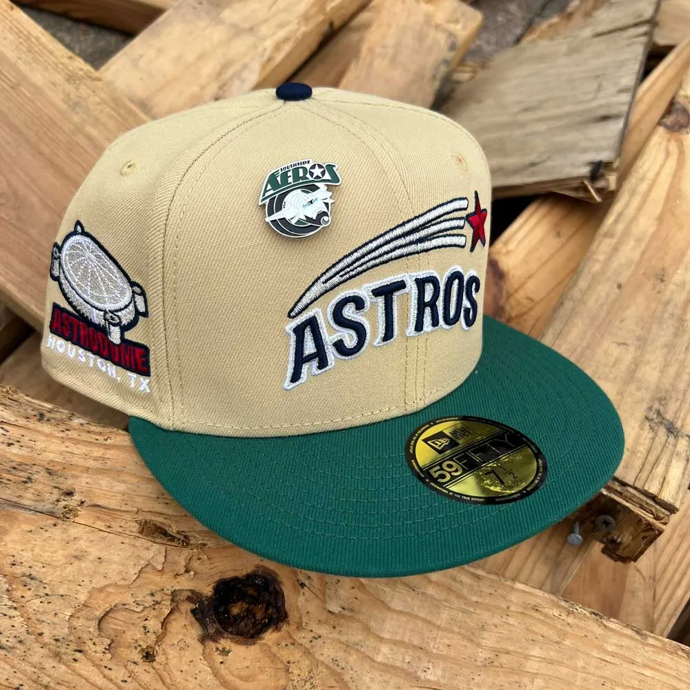 New Era Hat 5950 Houston Astros Vegas Gold Emerald Aeros