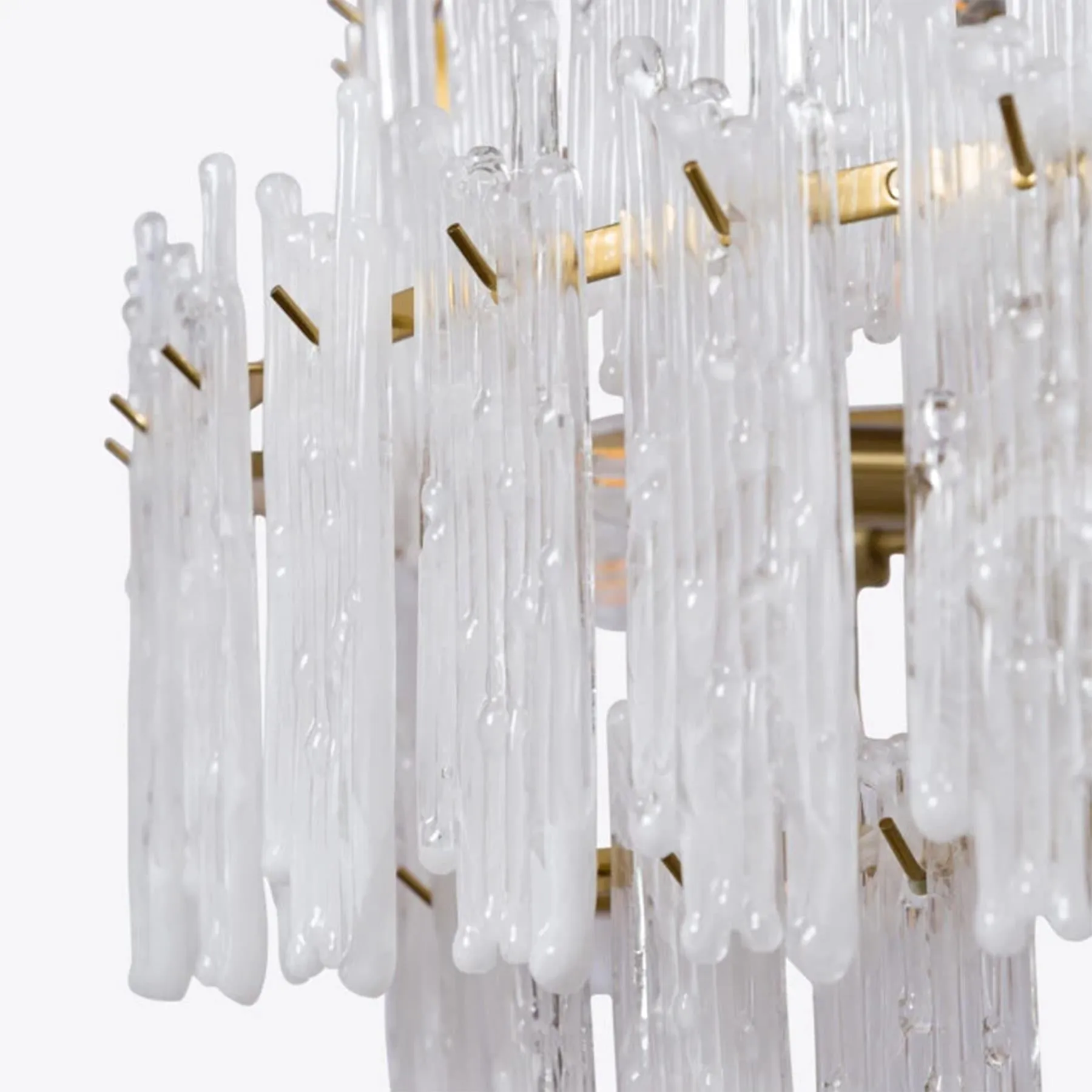 Pure White Lines Frieze Chandelier