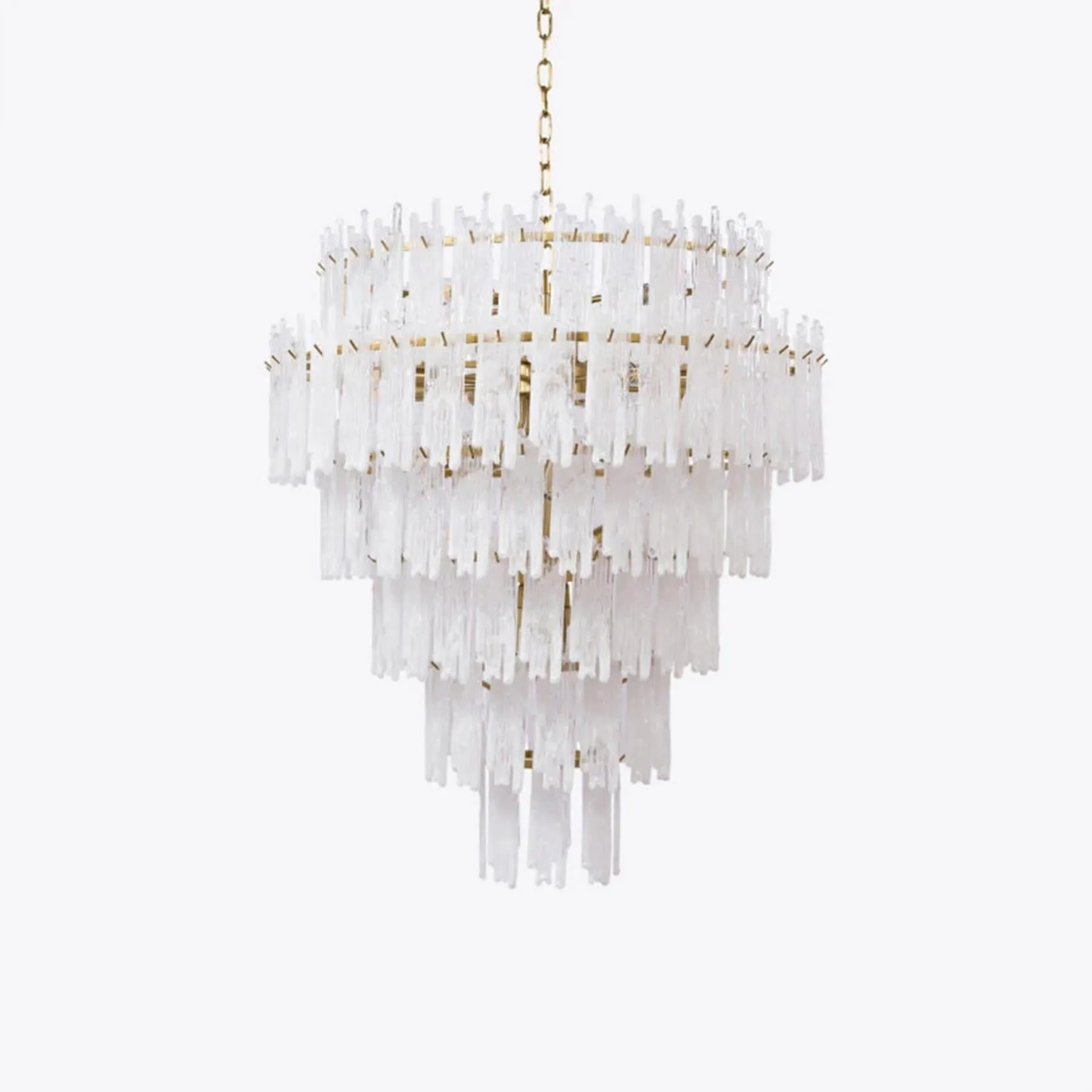 Pure White Lines Frieze Chandelier