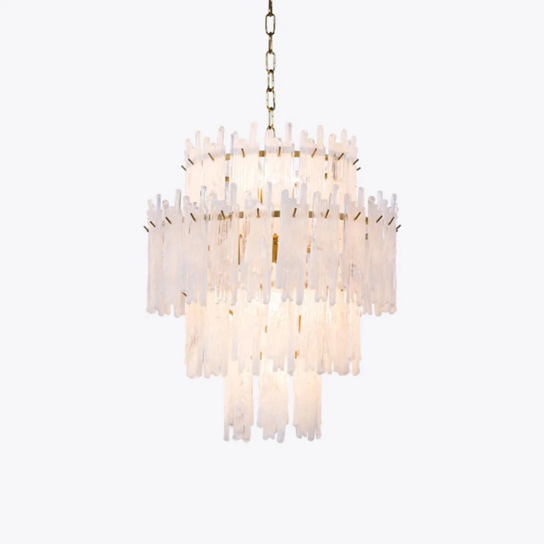 Pure White Lines Frieze Chandelier