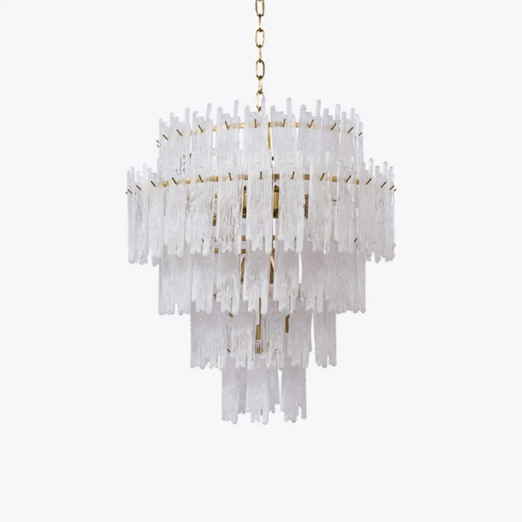 Pure White Lines Frieze Chandelier
