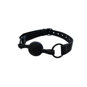 Rouge Garments Leather Black Bondage Gag for Bdsm Couples