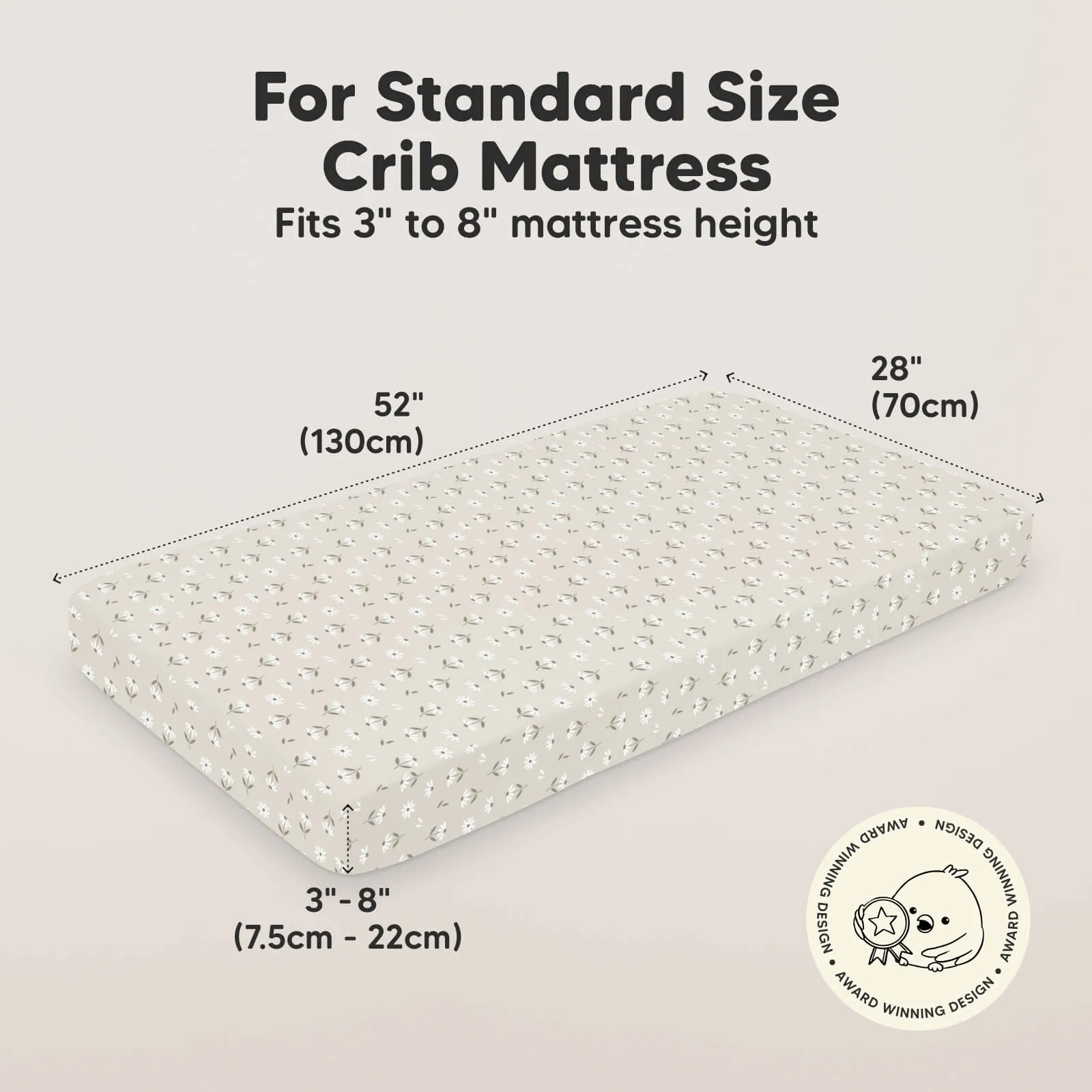 Soothe Fitted Crib Sheet (Daisies)