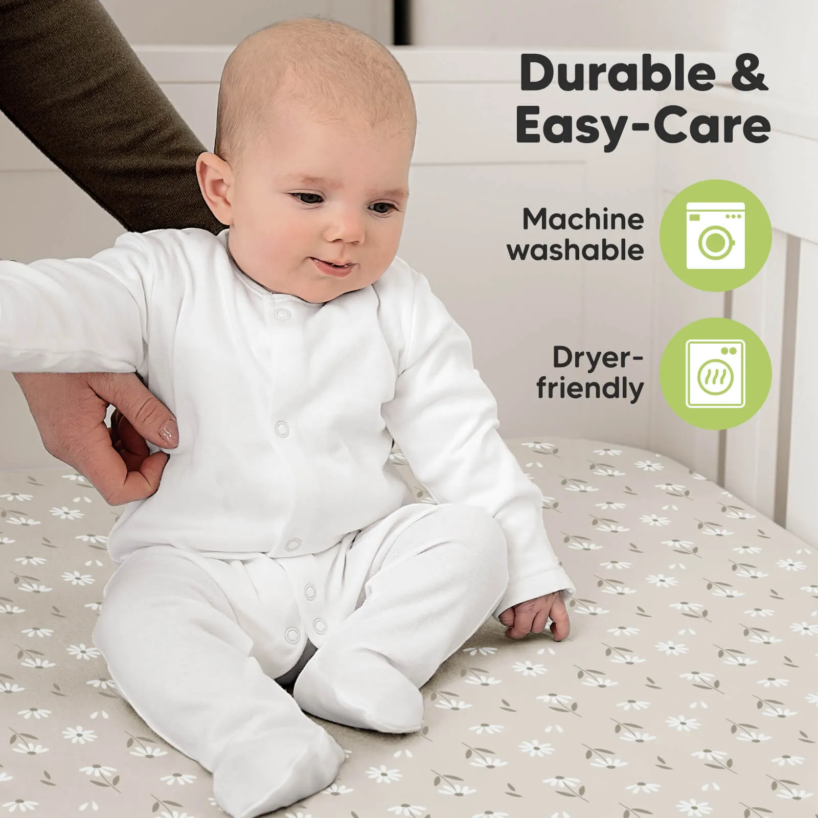 Soothe Fitted Crib Sheet (Daisies)