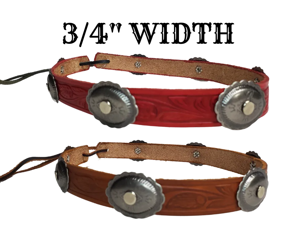 Taos 3/4" Concho Leather Hatband