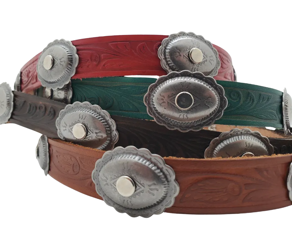 Taos 3/4" Concho Leather Hatband